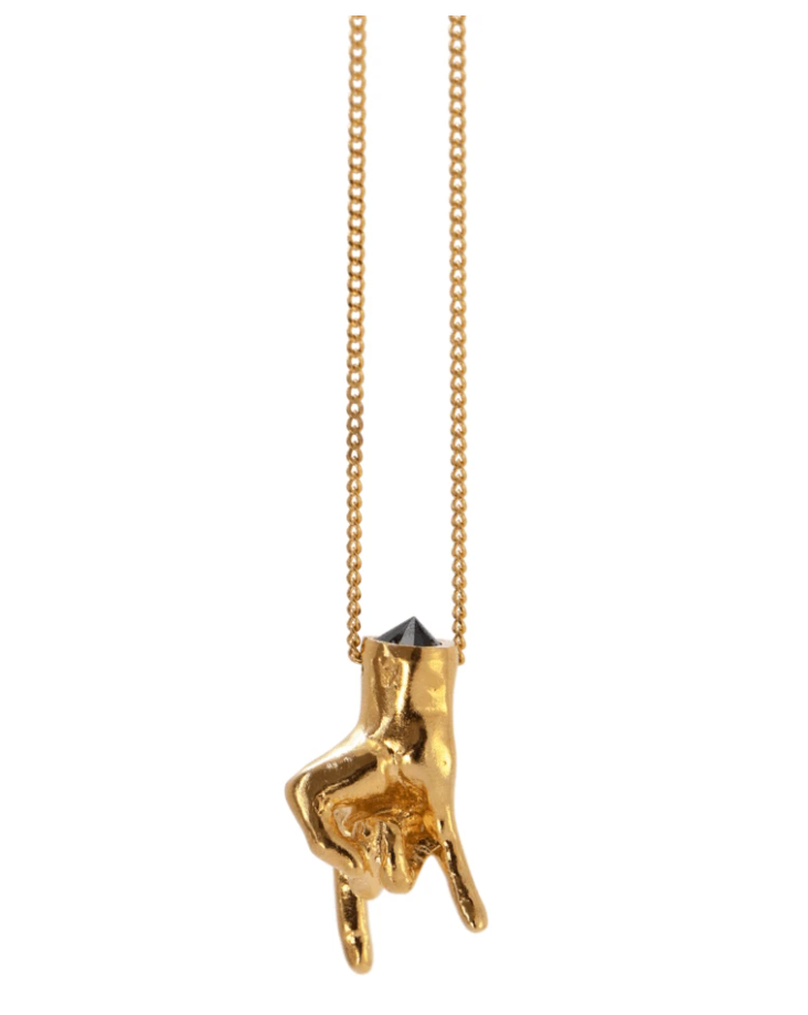 Gold plated Rock n Roll necklace