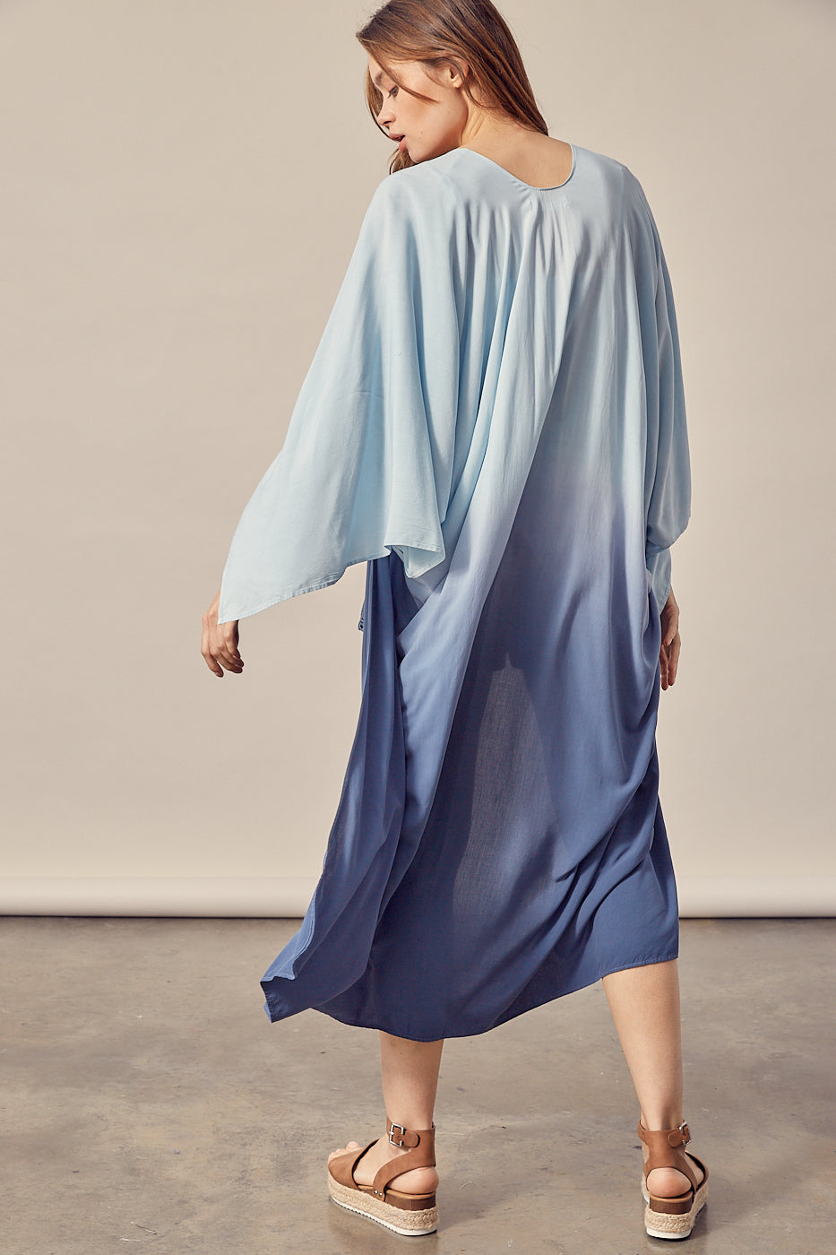 Fabianne  blue ombre maxi cover up