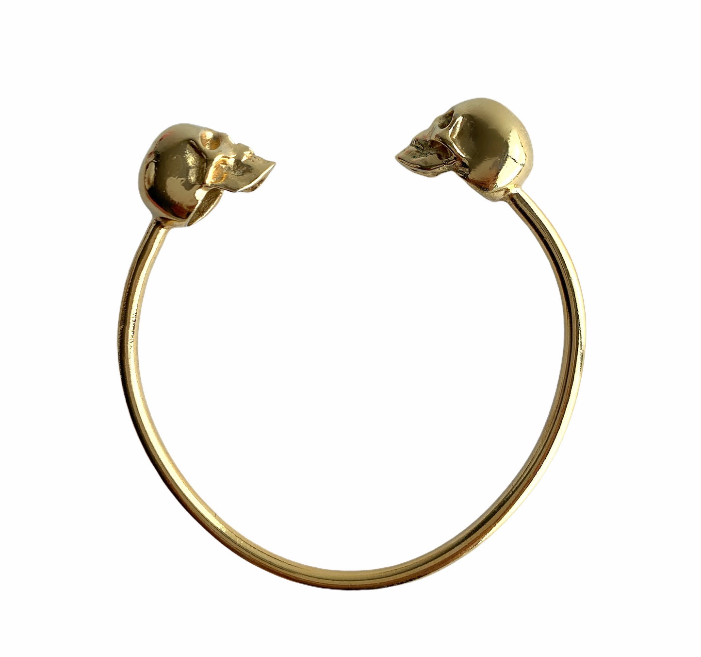 Gold plated double skull bracelet