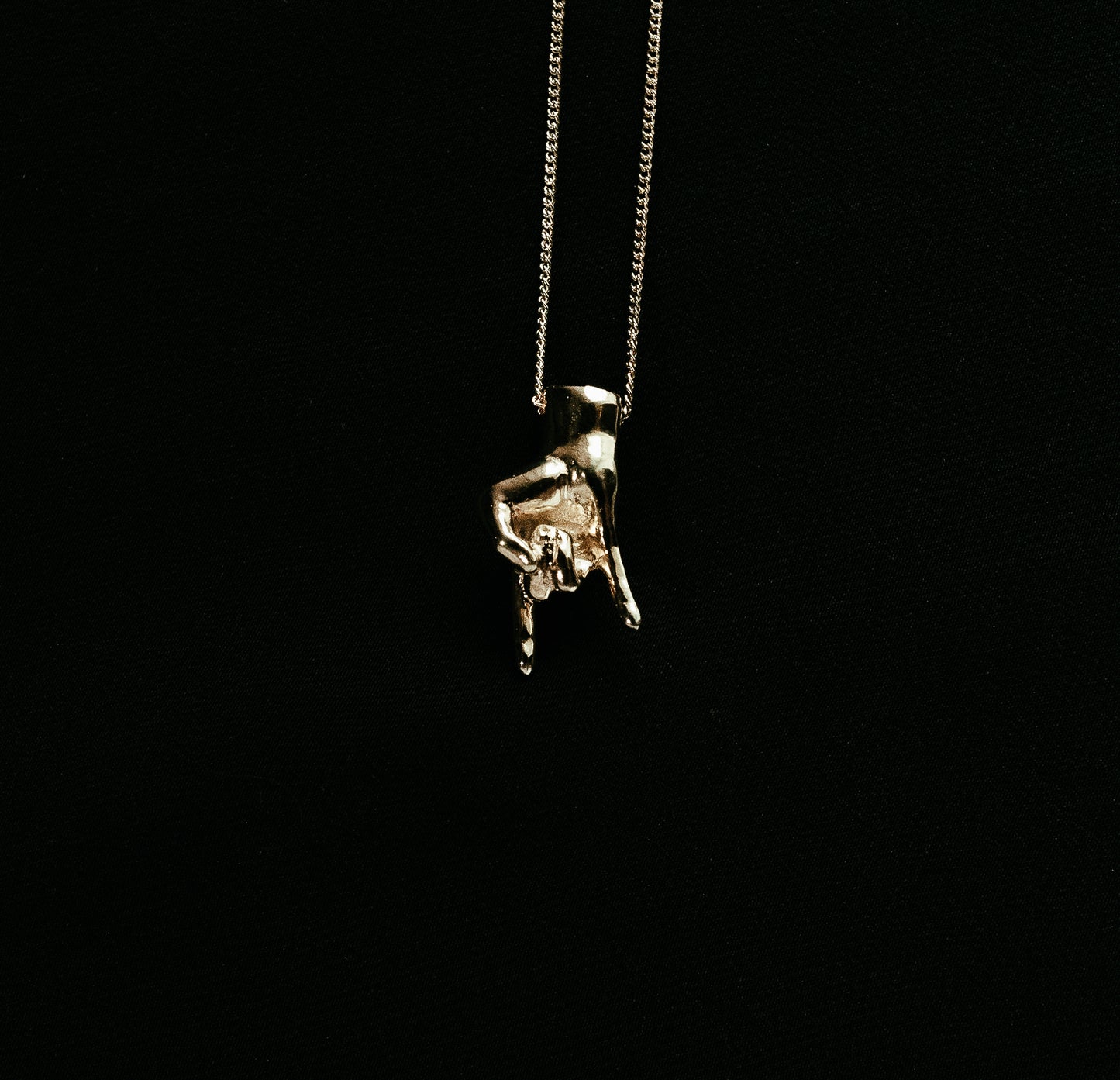 Gold plated Rock n Roll necklace